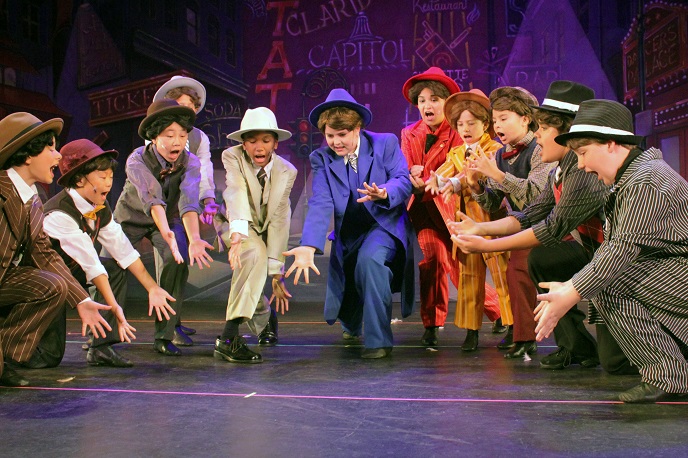 Actors in Guys & Dolls costumes